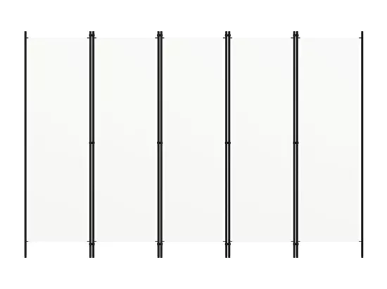 Cloison de séparation 5 panneaux Blanc 250x180 cm