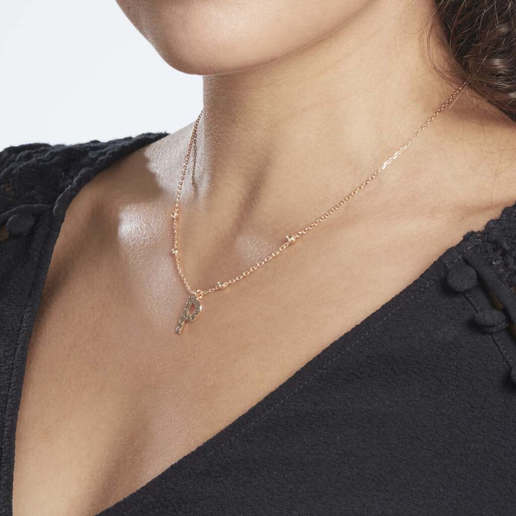 Collier Plaqué Or Jaune Lettra