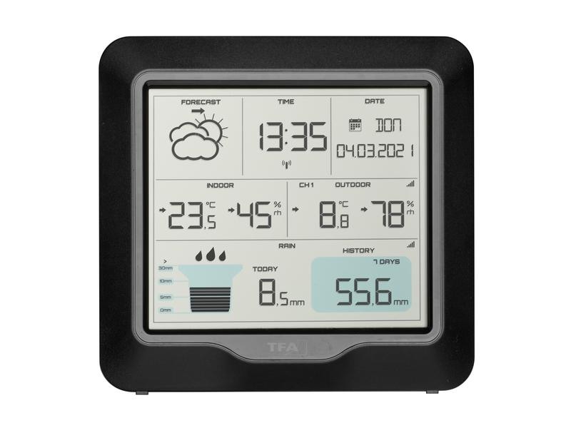 TFA Dostmann Wetterstation Rain Pro Funk-Wetterstation mit Sender und Regenmesser