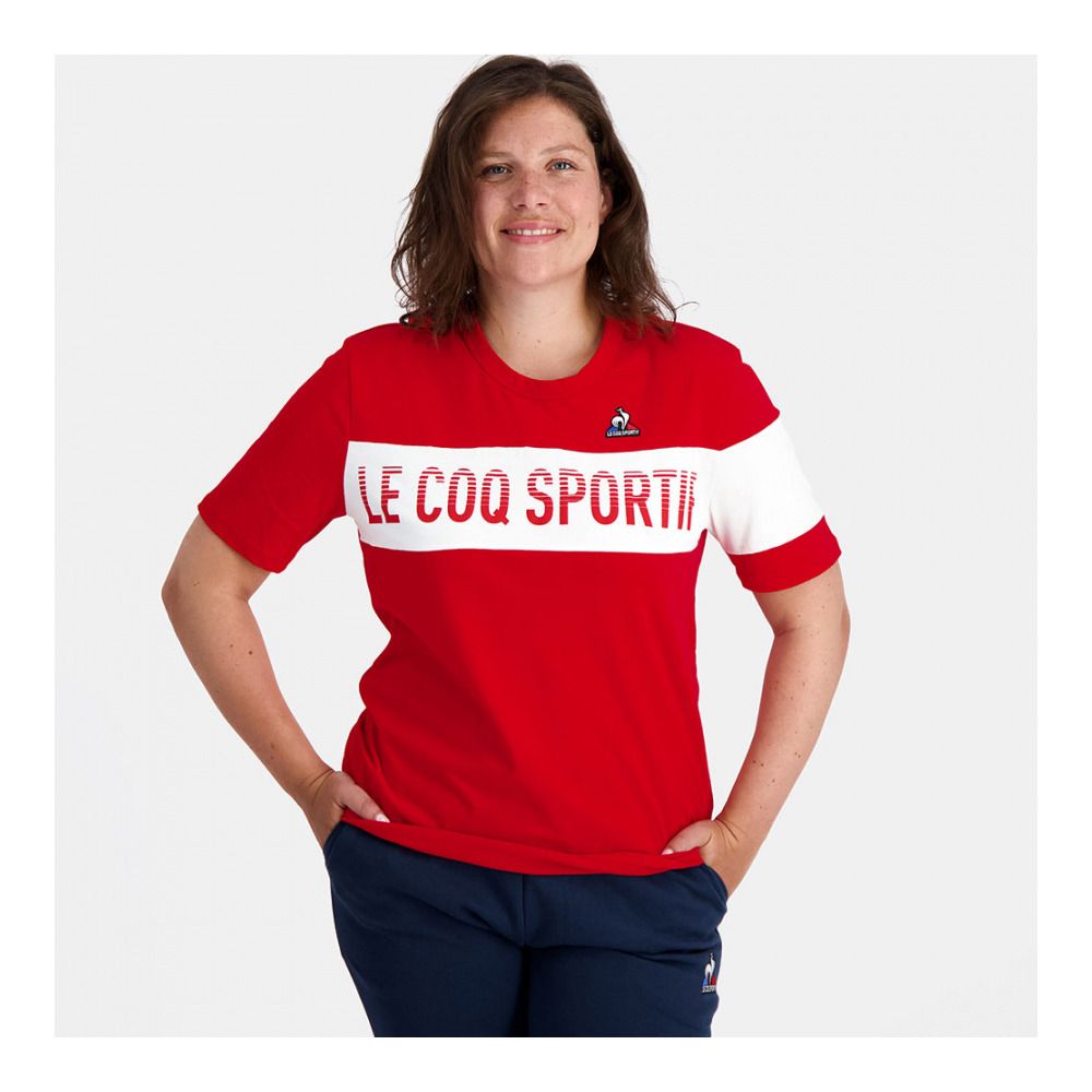 Le Coq Sportif BAT N°2 - Tee-shirt rouge electro/n.optical white