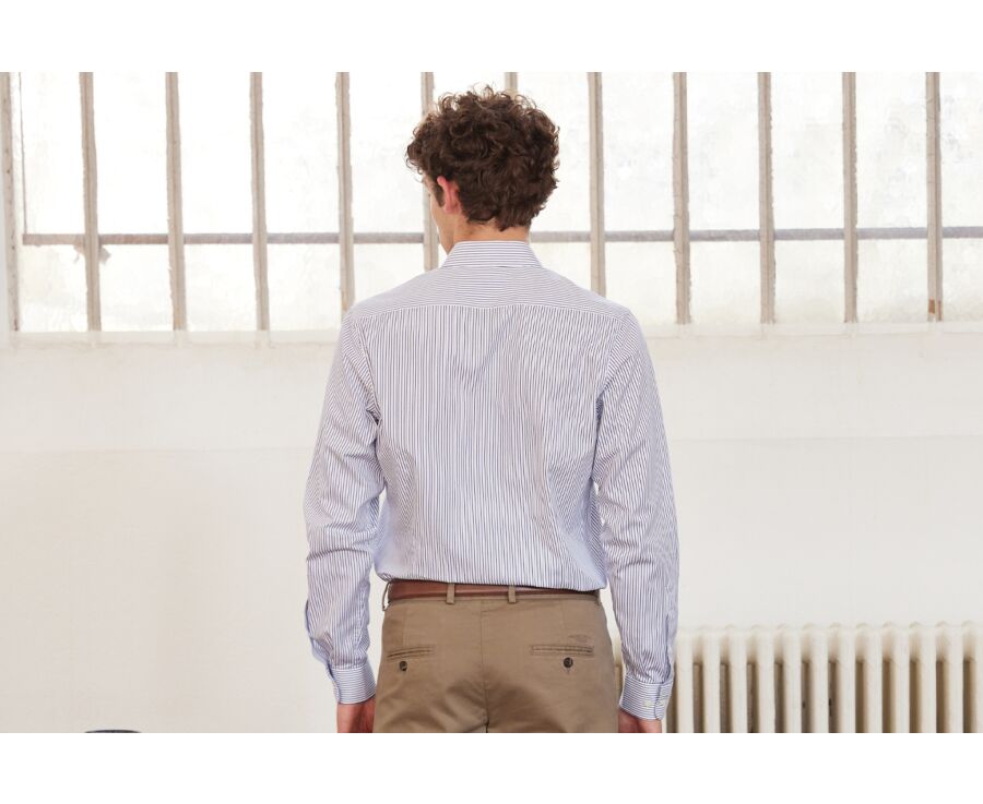 Chemise homme à rayures bleues - GEOFFROY