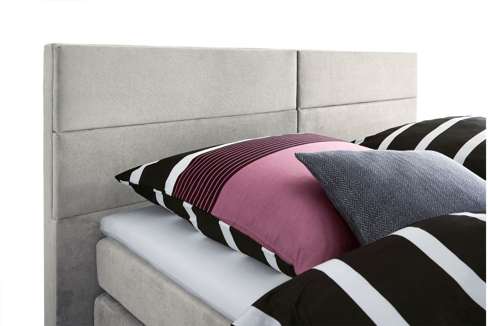 Ole Gunderson Boxspringbett 180 x 200 cm Stoffbezug grau
