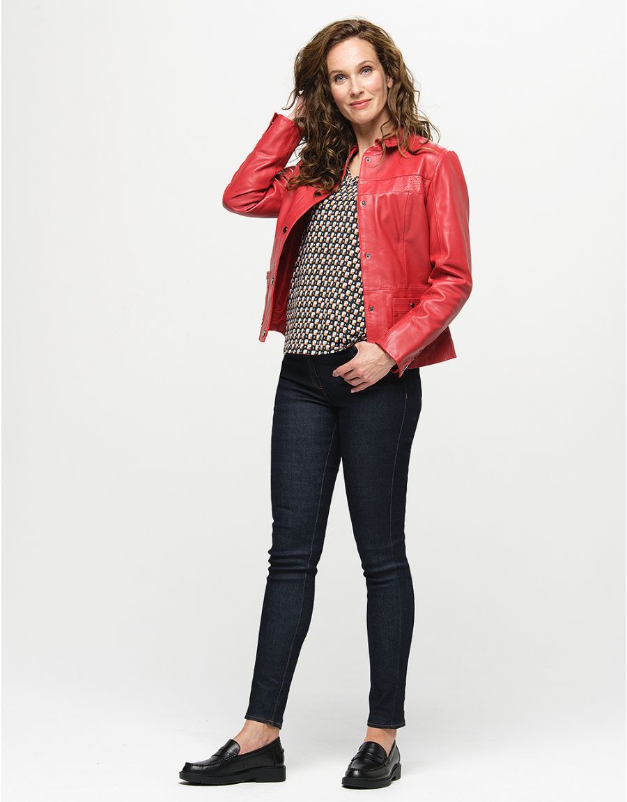 Blouse chic noir orange