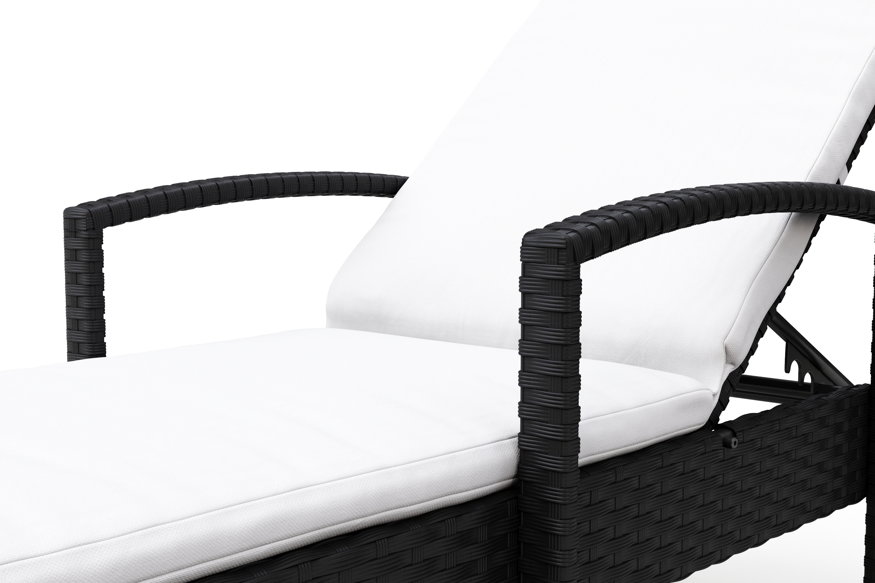 Liegestuhl Rattan TIMEA schwarz/weiss