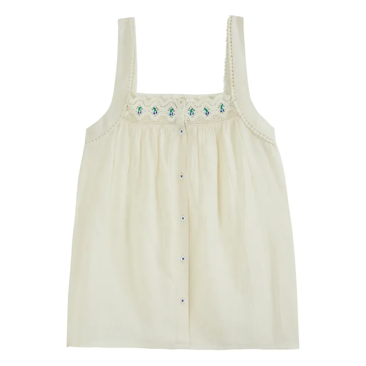 Emile et Ida Top Zoltan Brodée - Collection Femme | Ecru