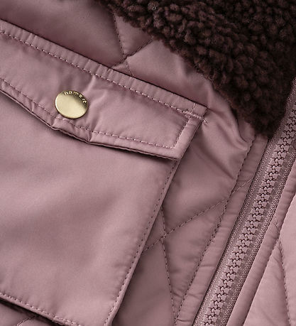 Name It Dynejakke m. Teddyfleece - NmfMika - Grape Shake