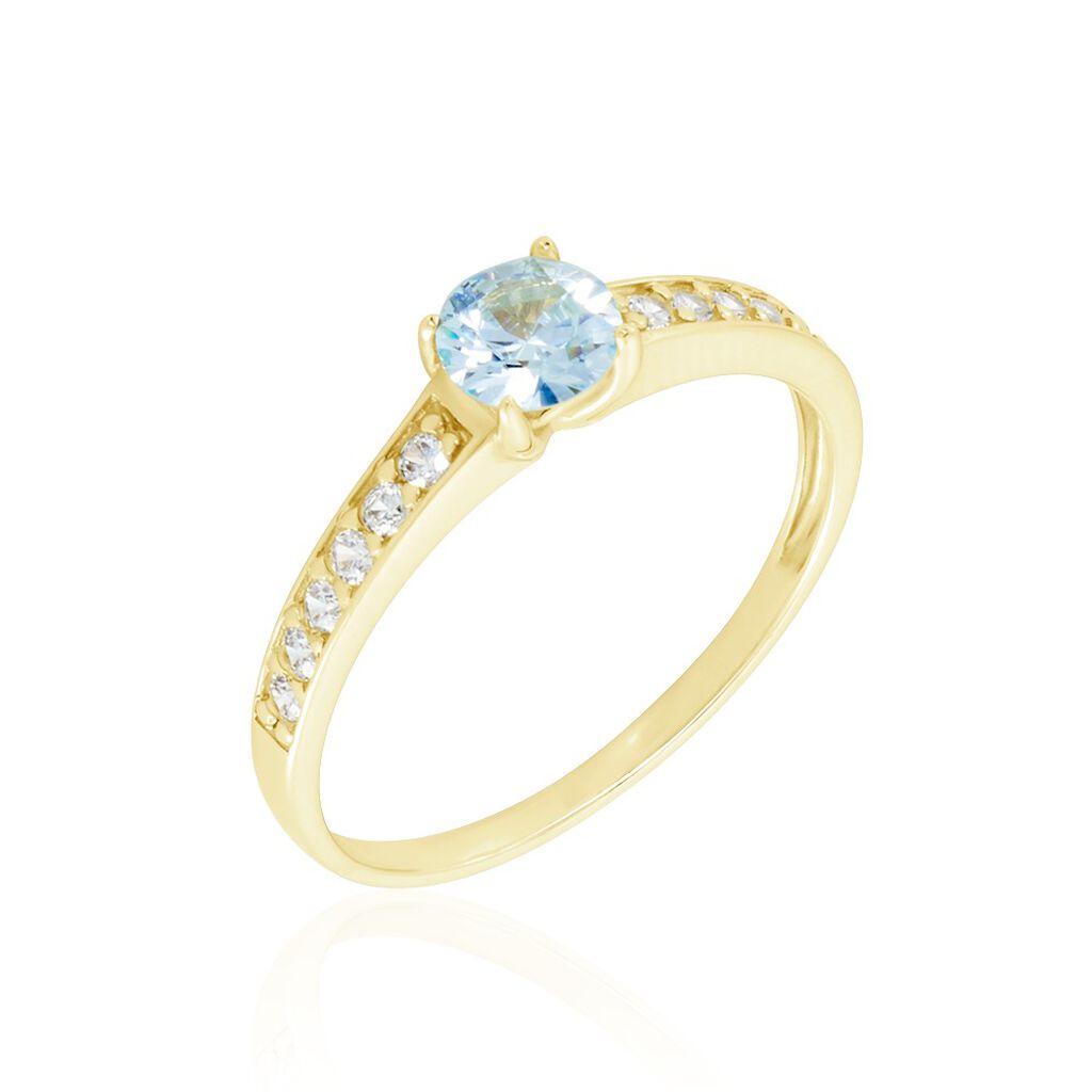 Bague Carrol Or Jaune Topaze Oxyde De Zirconium