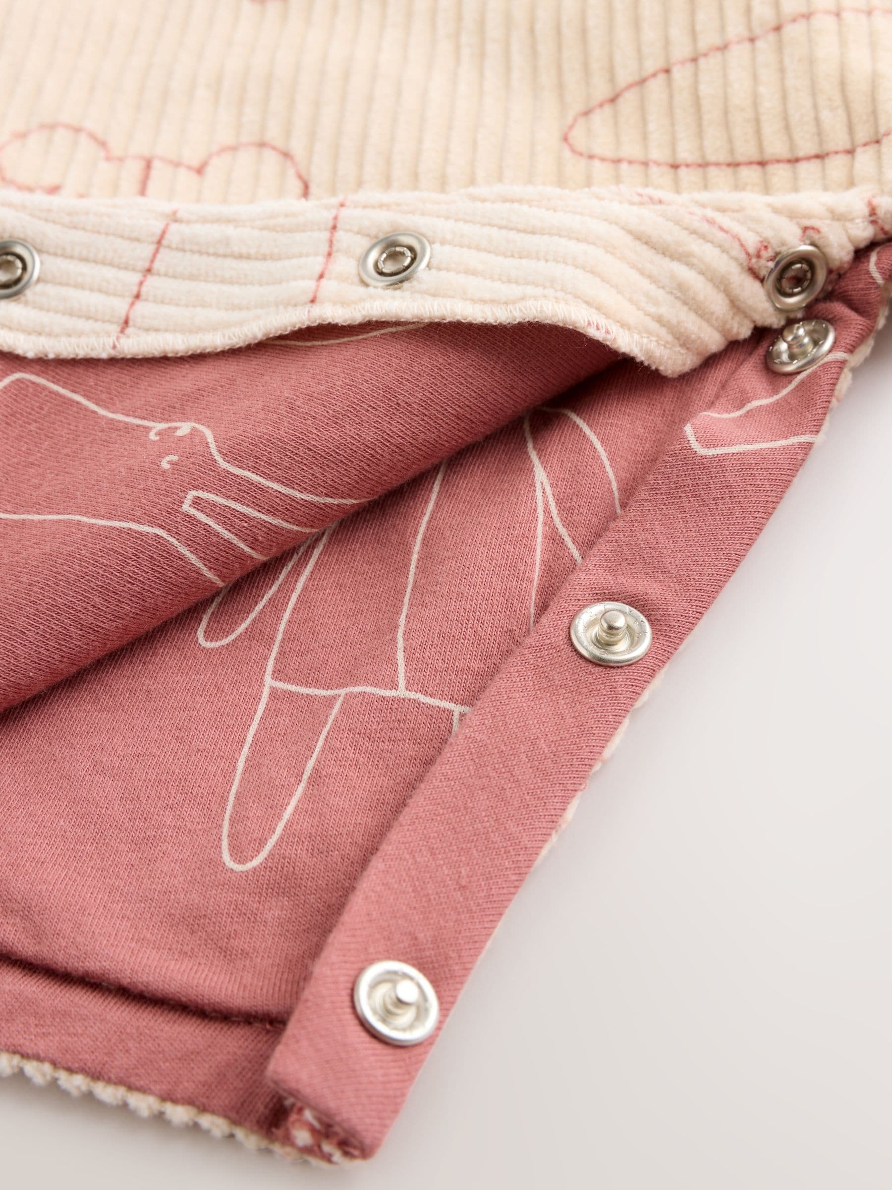 Cream / Pink Character - Babyset van tuinbroek en rompertje, tweedelig (0mnd-3jr)