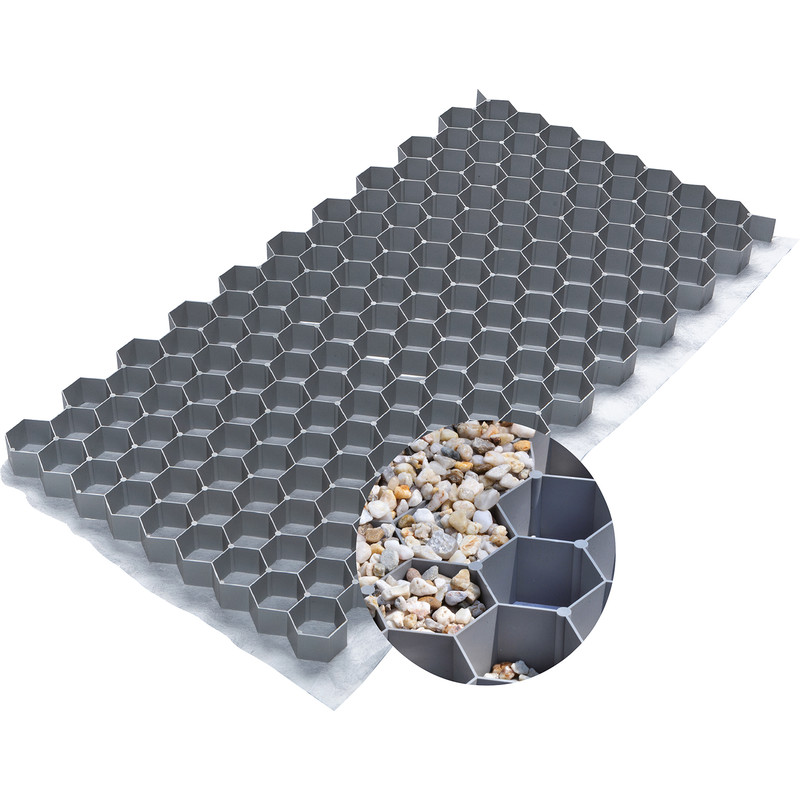 ACO HexaGravel met geotextiel Grijs 40x80x3,2cm