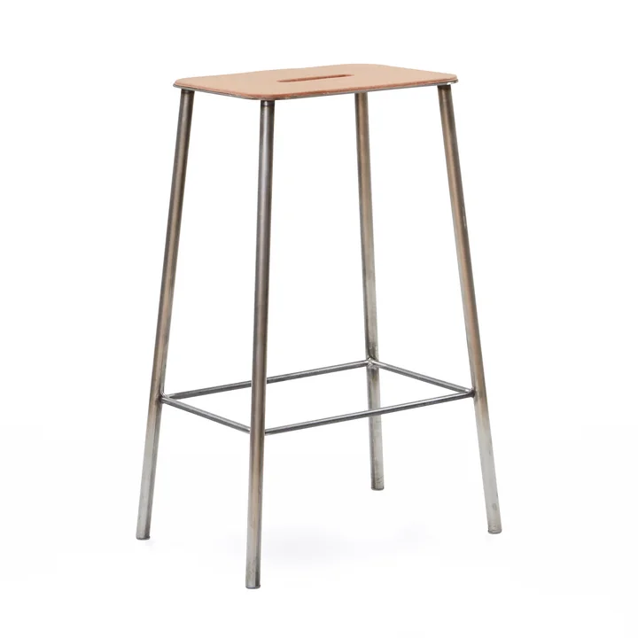 Frama - Adam Barhocker, H 65 cm, Leder natur / Stahl unbehandelt