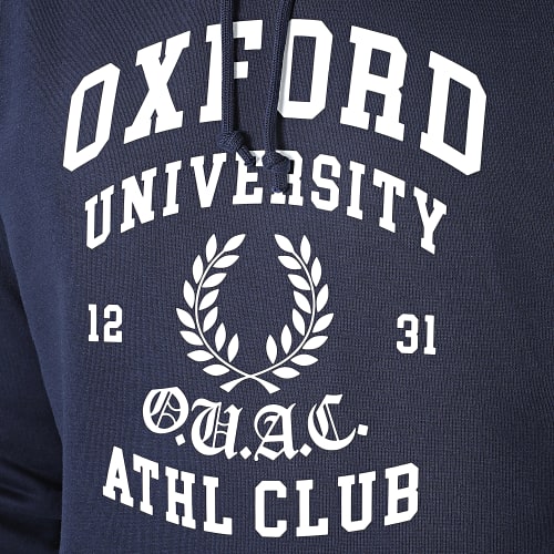 Sweat Capuche Oxford Bleu Marine Blanc
