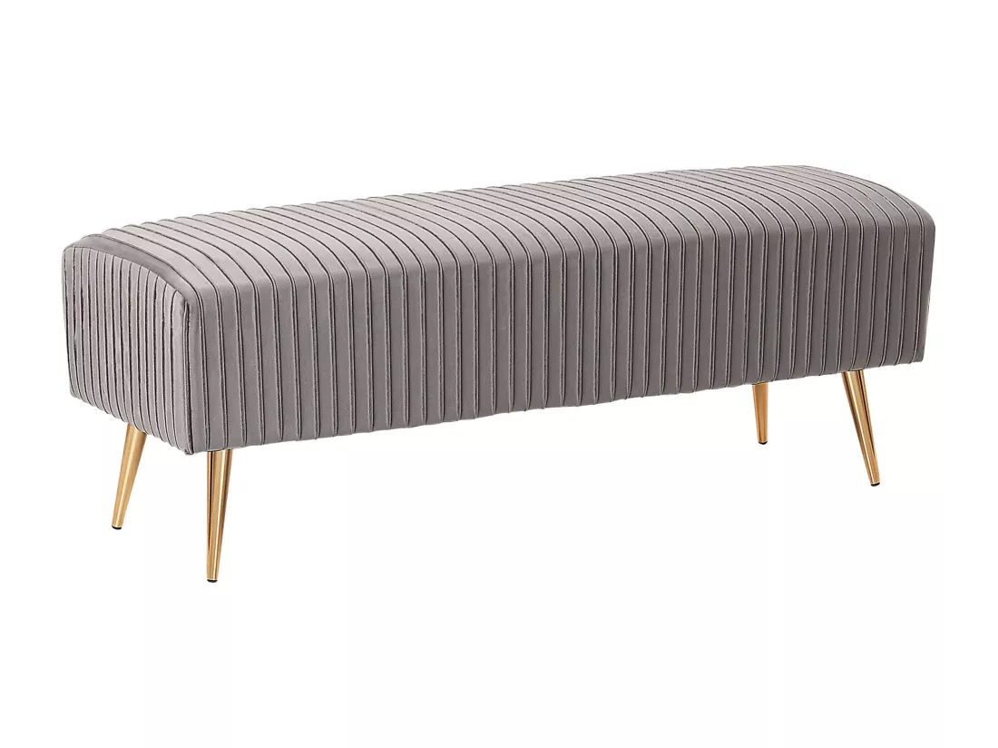 Bout de lit en velours gris PATERSON