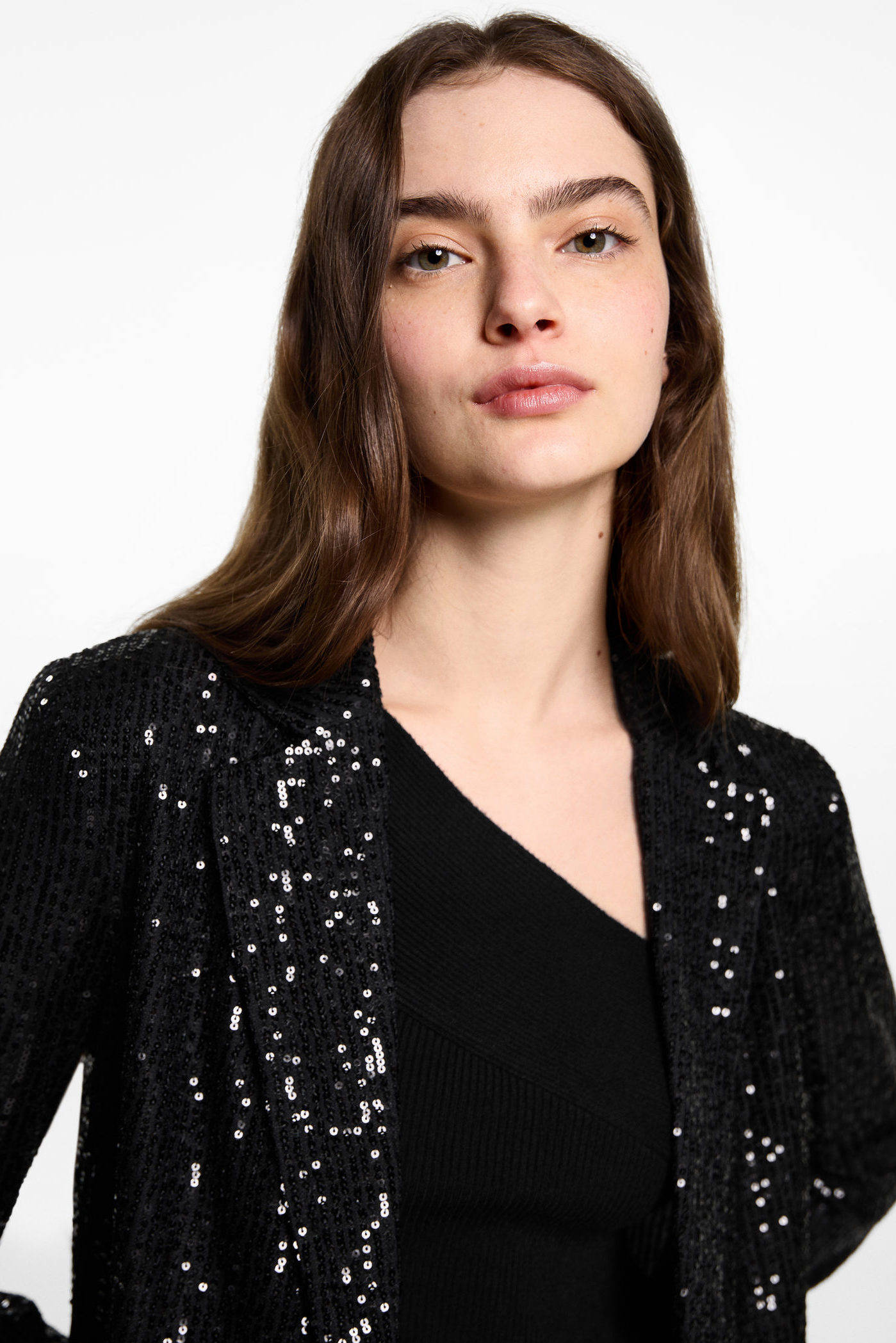 MANGO TEEN regular blazer blazer zwart pailletten