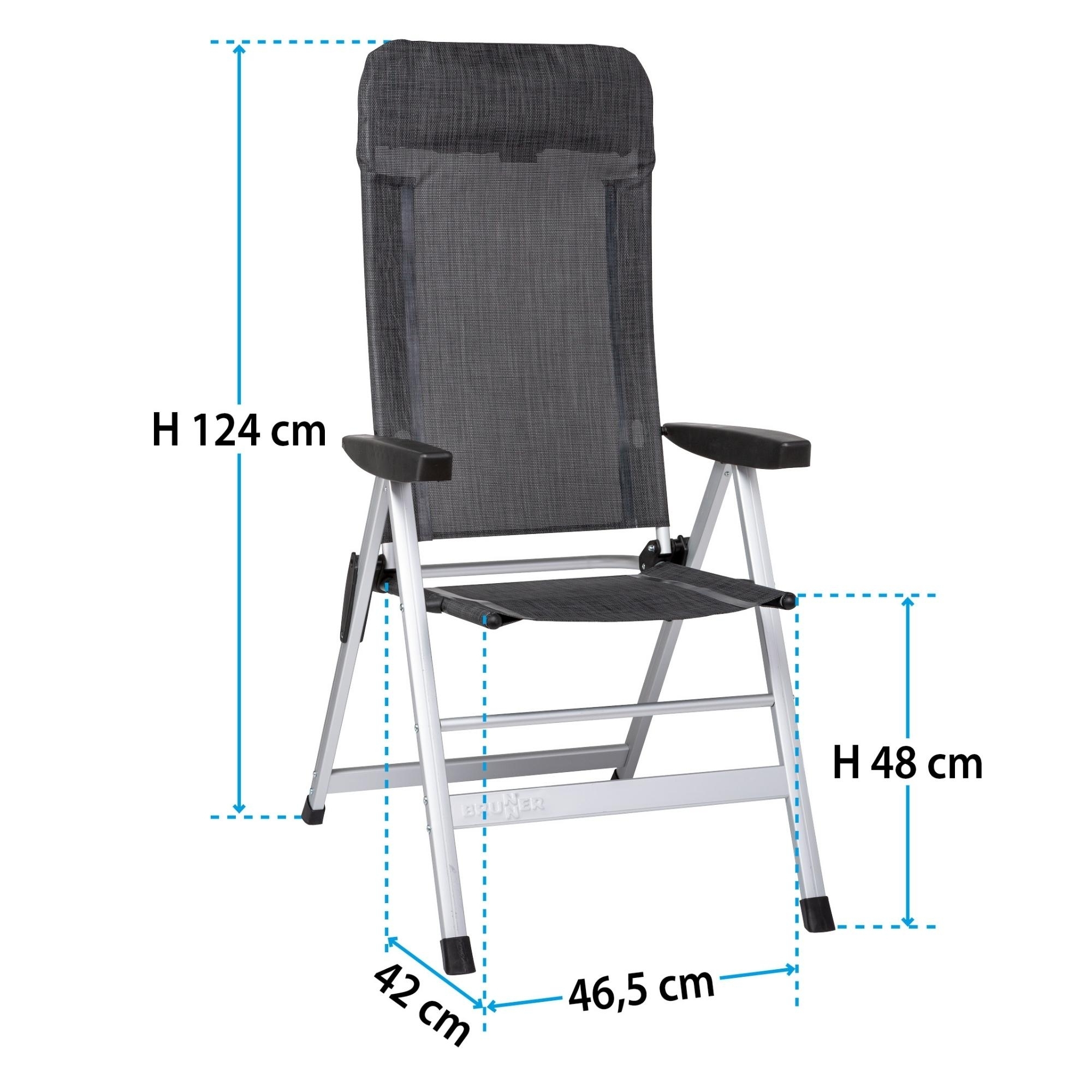 Brunner Skye Klapp-Vierbein-Stuhl mit verstellbarer Rückenlehne Grau
