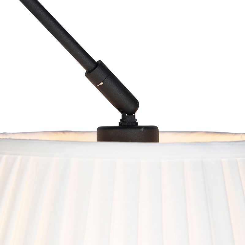 Hanglamp zwart met plisse kap 35cm crème - Blitz