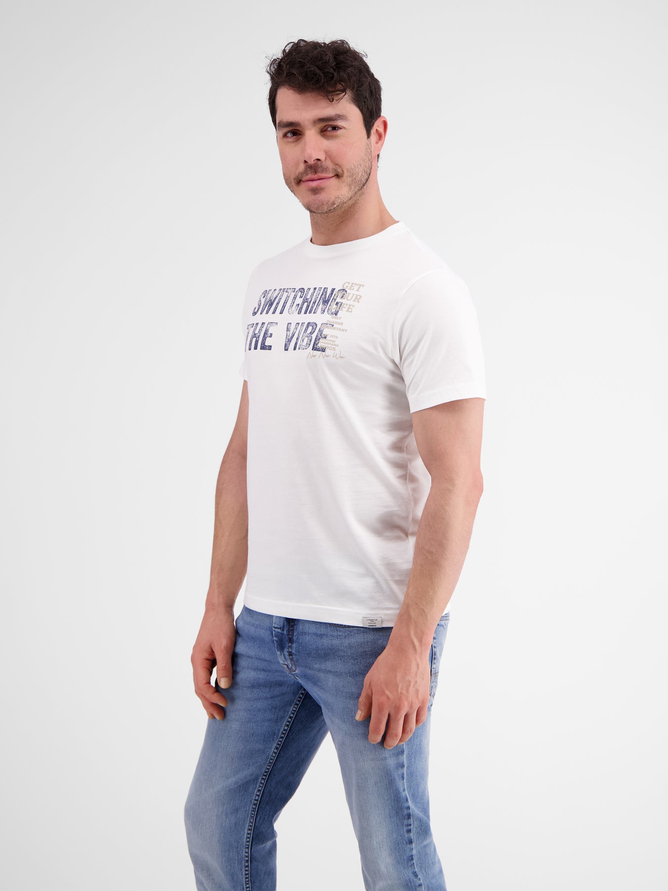 Unifarbenes T-Shirt für Herren mit Brustprint