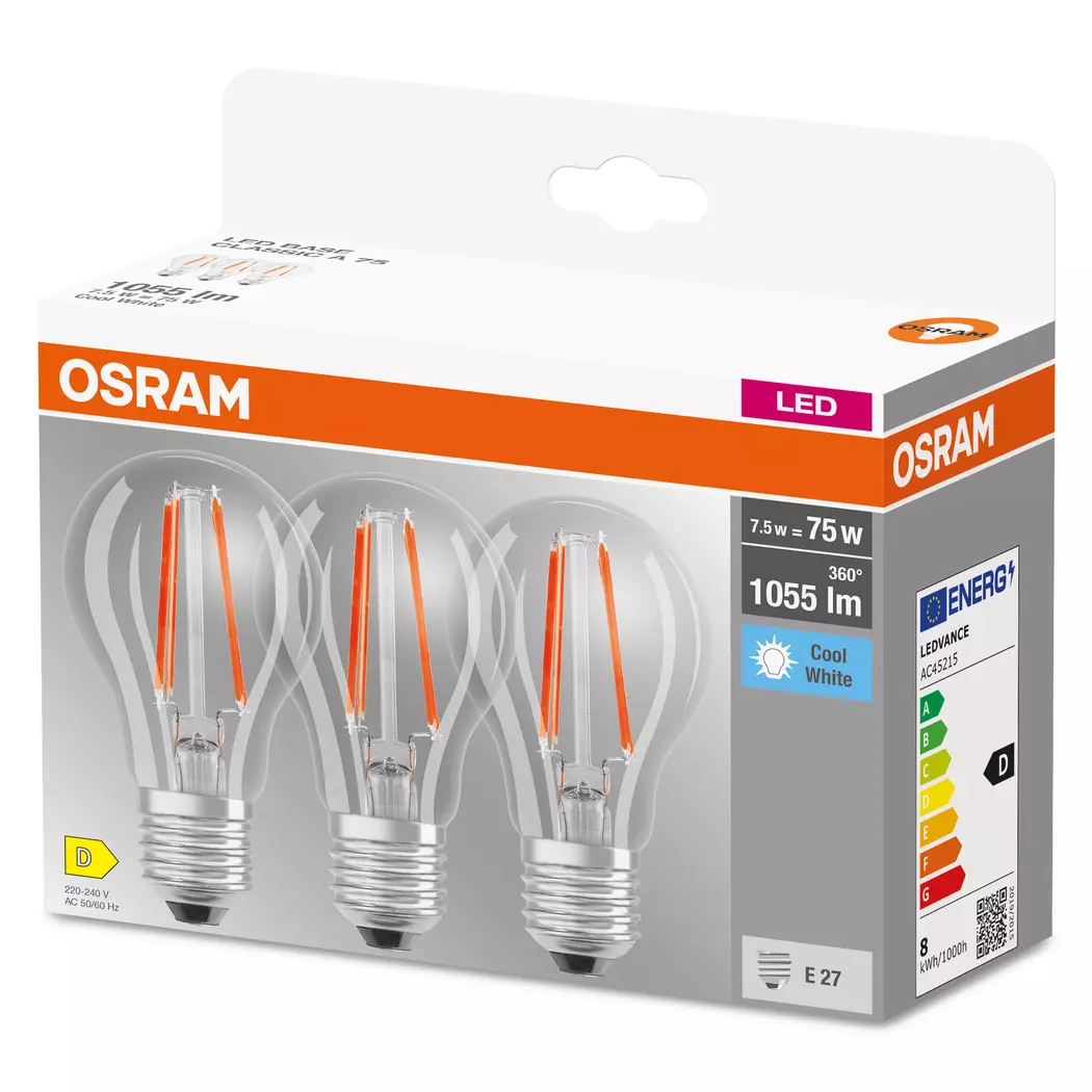 LED-Birne E27/7,5 Watt/Energie D