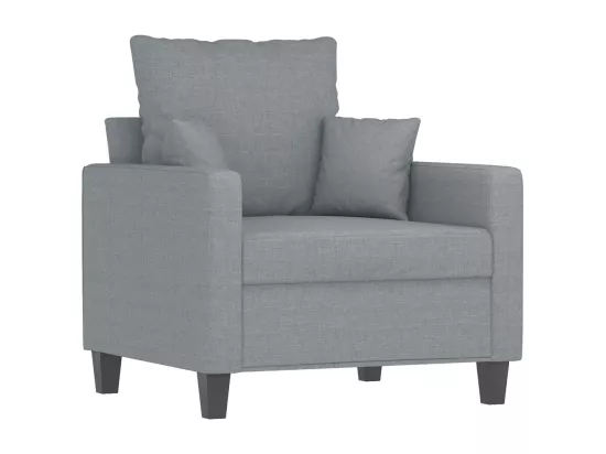 Ensemble de canapés 3 pièces coussins gris clair tissu