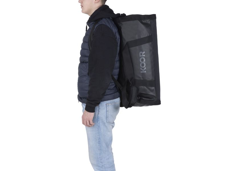 KOOR Duffle Bag Sooma 70 l, Schwarz Wasserabweisende Reisetasche
