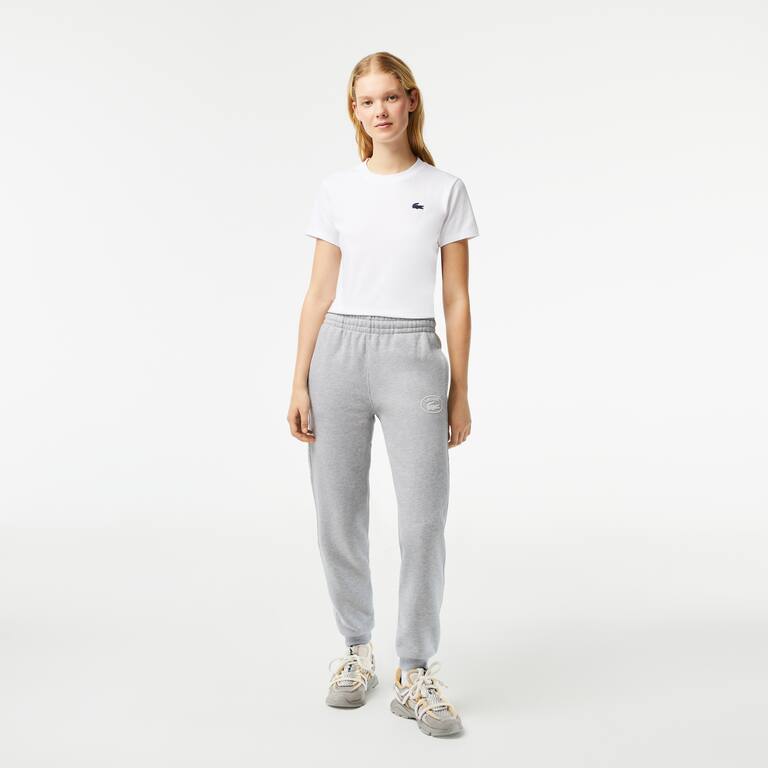 Pantalon de survêtement femme imprimé floqué Lacoste Pantalons de survêtement - Gris - Lacoste - Femme