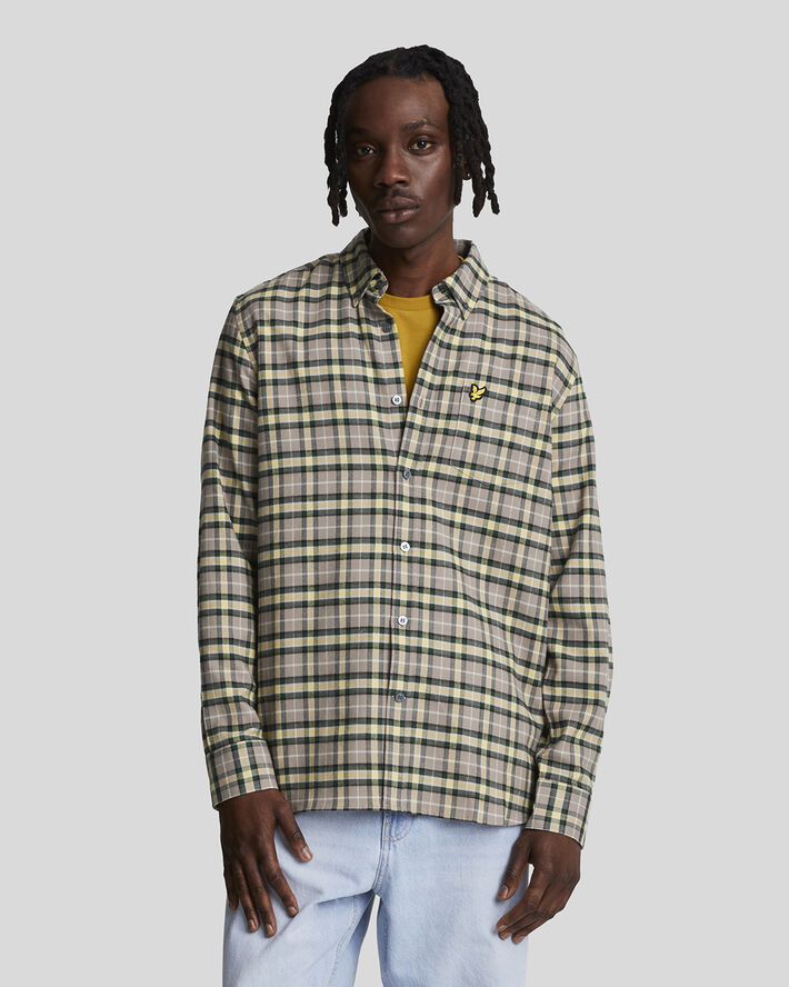 Lyle & Scott Check Flannel Shirt X311 argyle teal