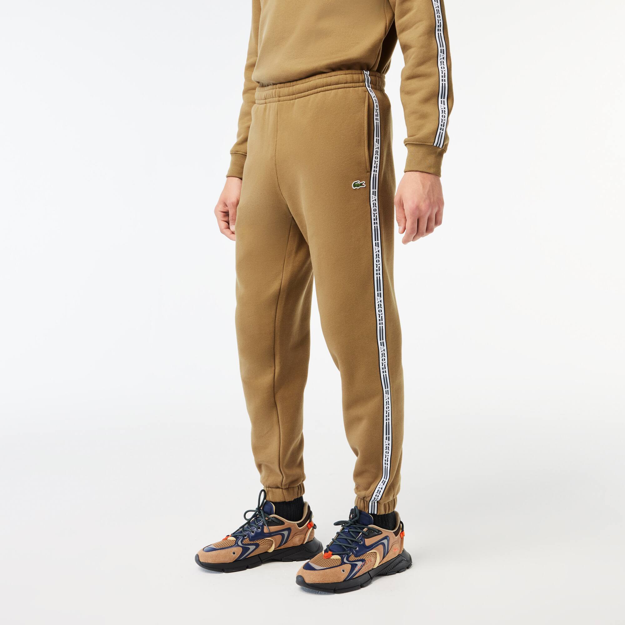 Herren LACOSTE Jogger Trainingshose mit Logostreifen Trainingshosen - Braun - Lacoste - Herren