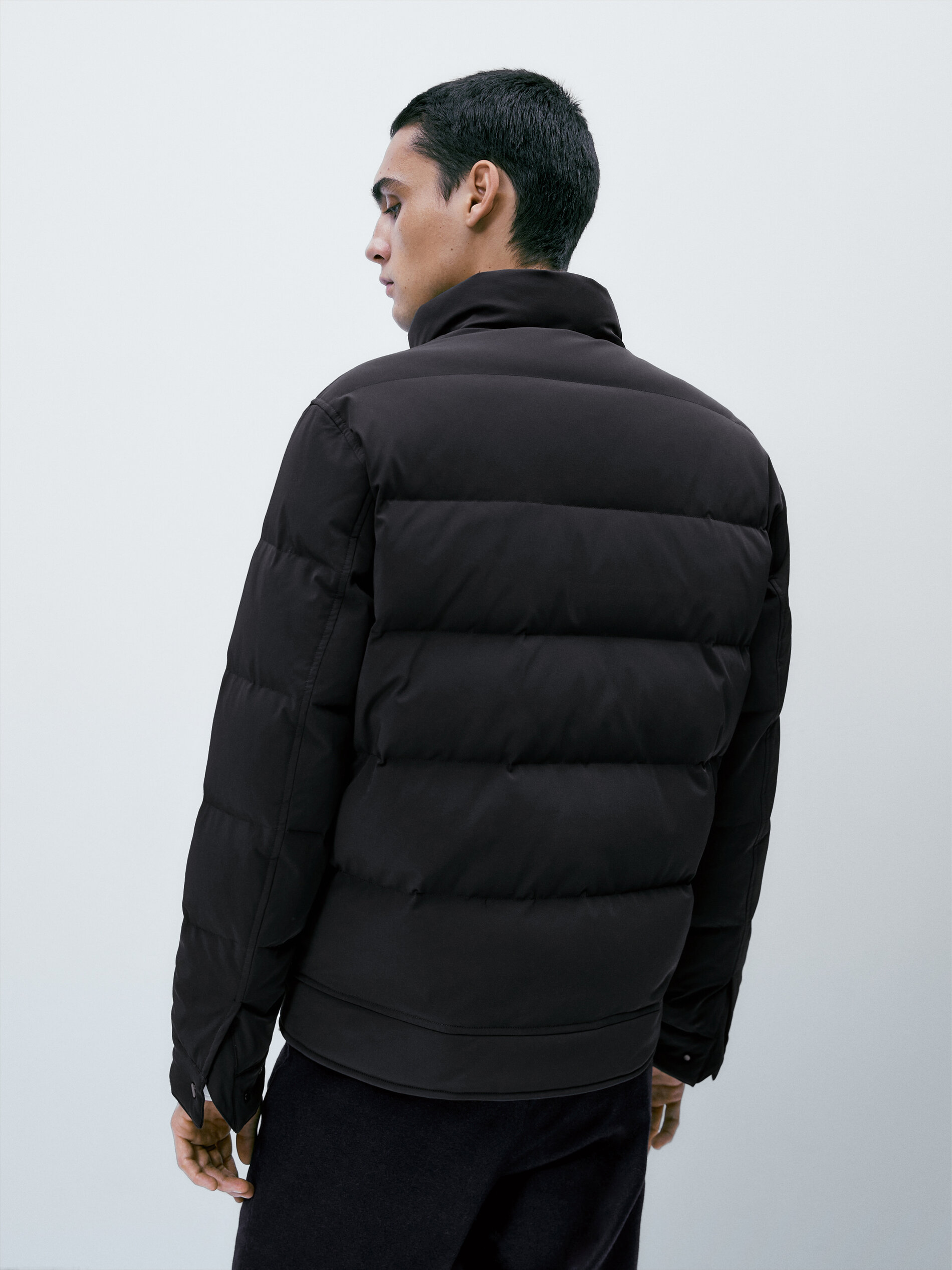 Chaqueta relleno plumón y plumas bi-stretch - AZUL MARINO