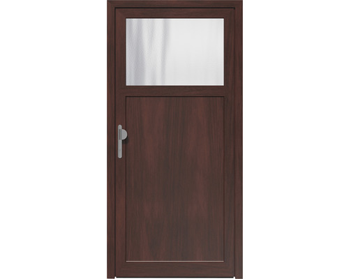 Zij-ingangsdeur A02 1000 x 2000 mm DIN Links wit/mahonie met helder glas incl. krukgarnituur, profielcilinder