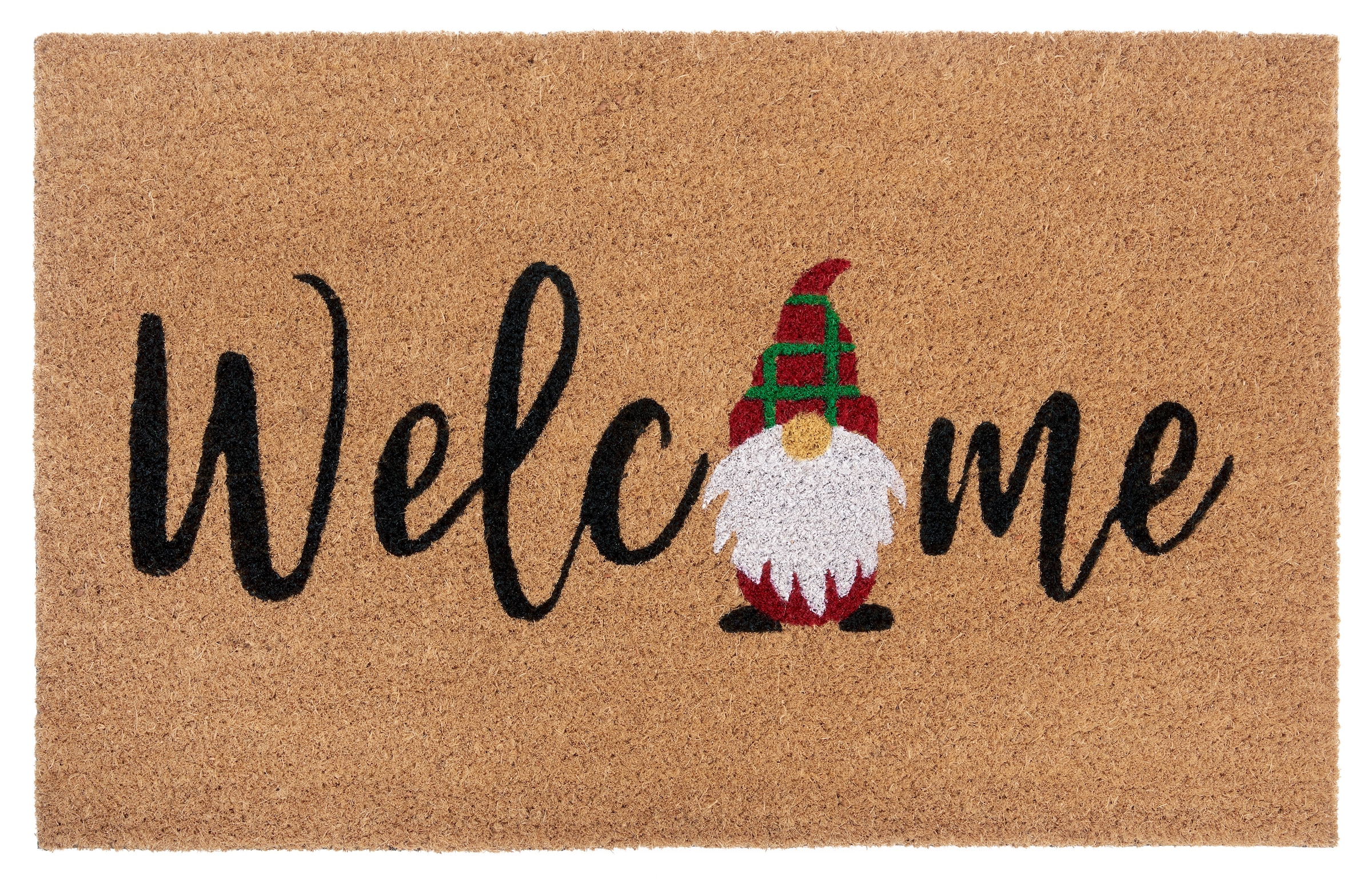 HANSE Home Fussmatte »Kokos Welcome Gnome, Türmatte« rechteckig 15 mm Höhe Weihnachten, Schmutzfangmatte, Outdoor, Rutschfest, Innen, Kokosmatte