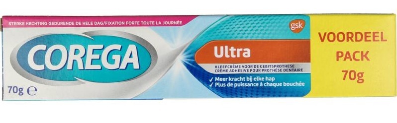 Corega Ultra Kleefcrème Voor De Gebitsprothese 70 Gram