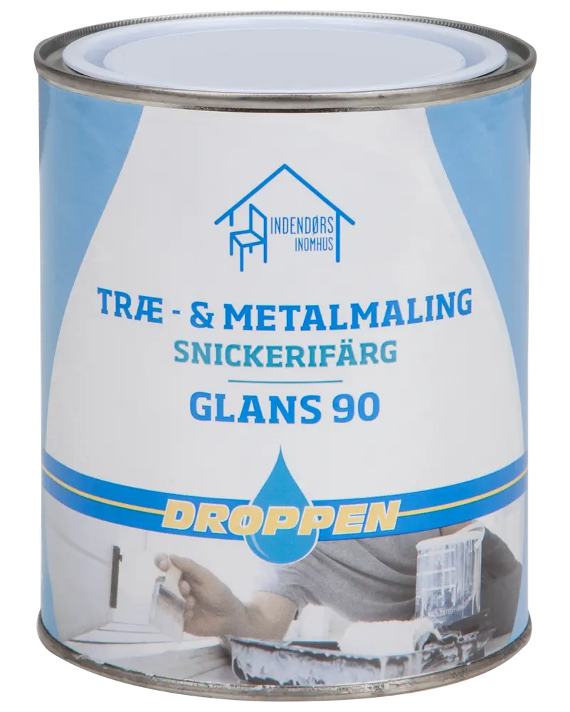 Droppen Træ og metal 0,75 L glans 90 - sort