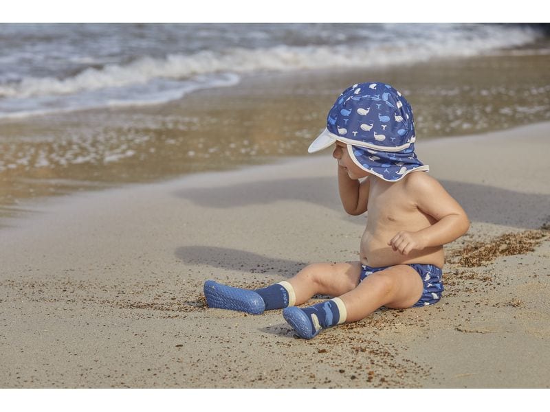 Playshoes Sommermütze Wal Marine Gr. 49 cm Coole Mütze mit UV-Schutz 50