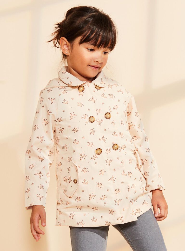 Parka beige 3 en 1 à fleurs
