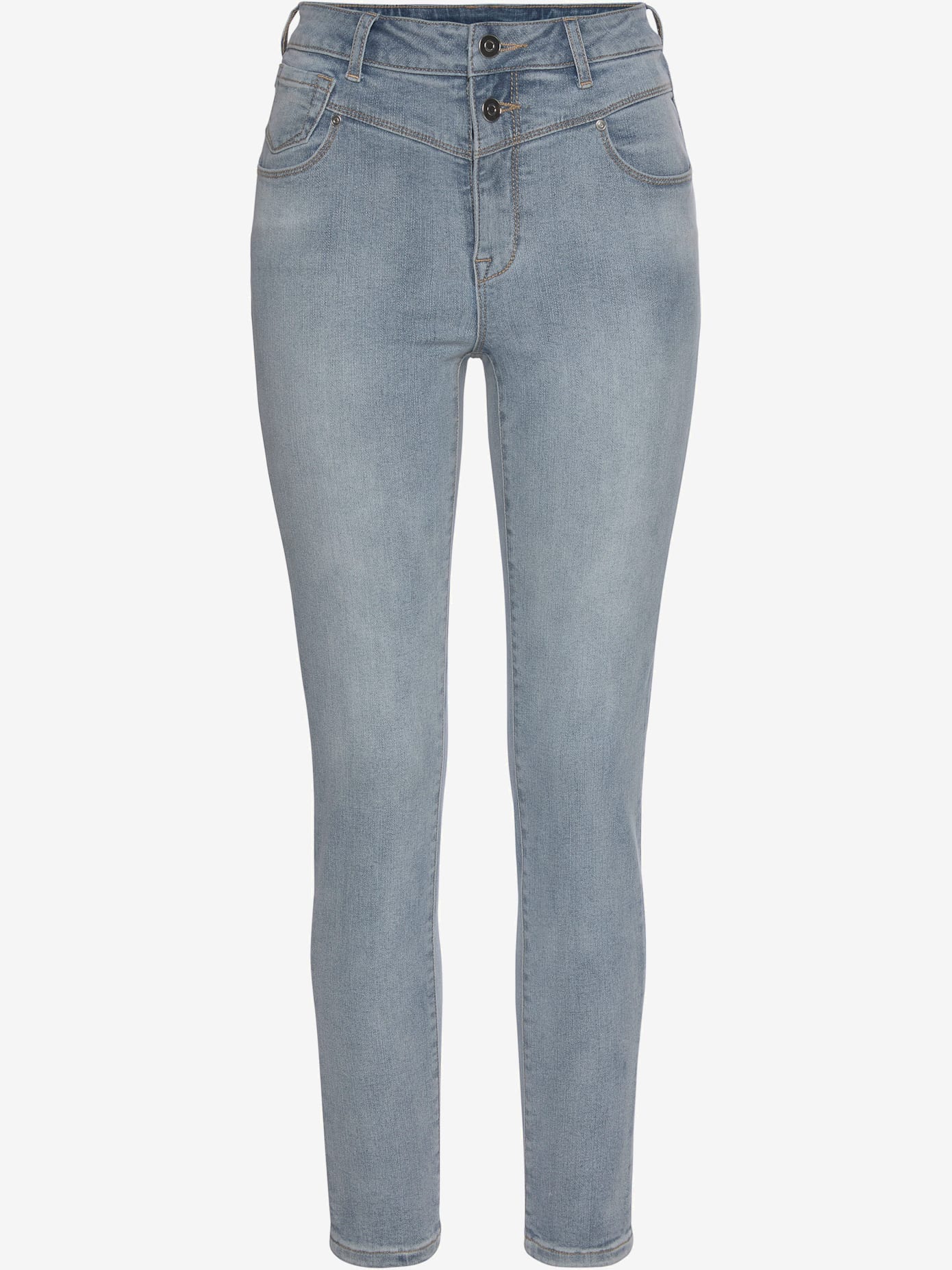 Jean skinny fit patte de boutonnage visible devant
