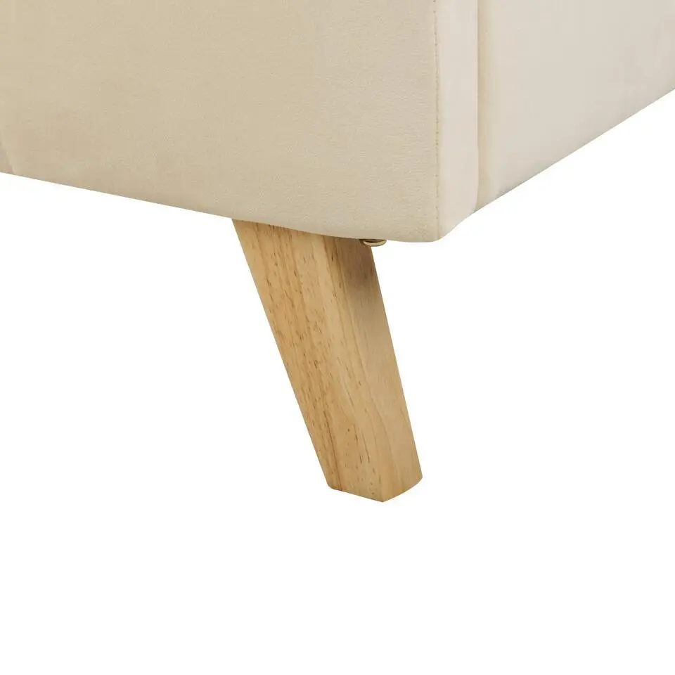 SENLIS - Tweepersoonsbed - Beige - 160 x 200 cm - Fluweel