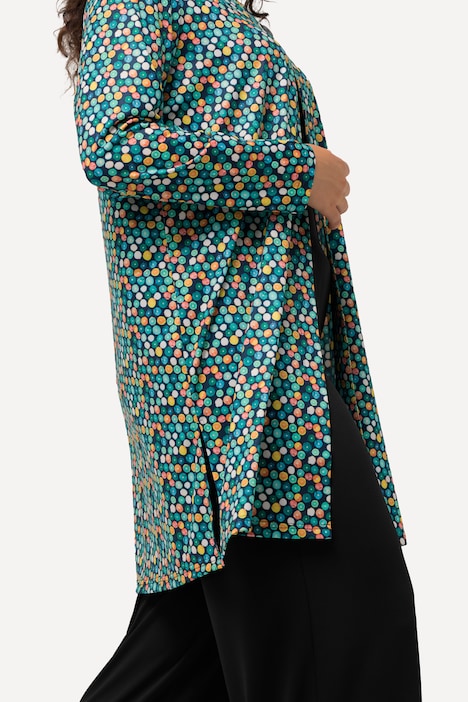 Jerseyjacke, Punkte, A-Linie, V-Ausschnitt