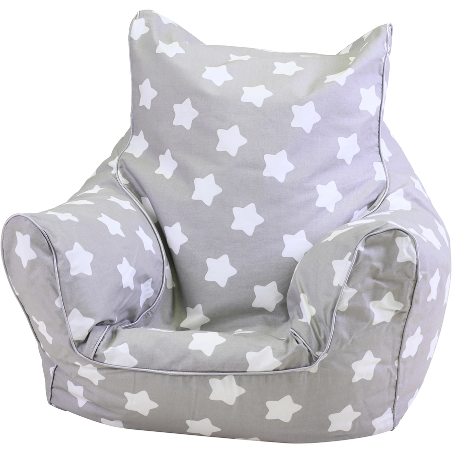 knorr toys® Kindersitzsack Grey white stars grau
