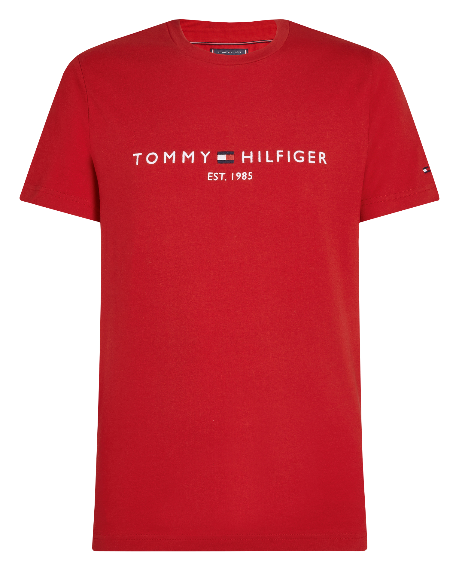 Tee-shirt col rond droit en coton organique | Rouge