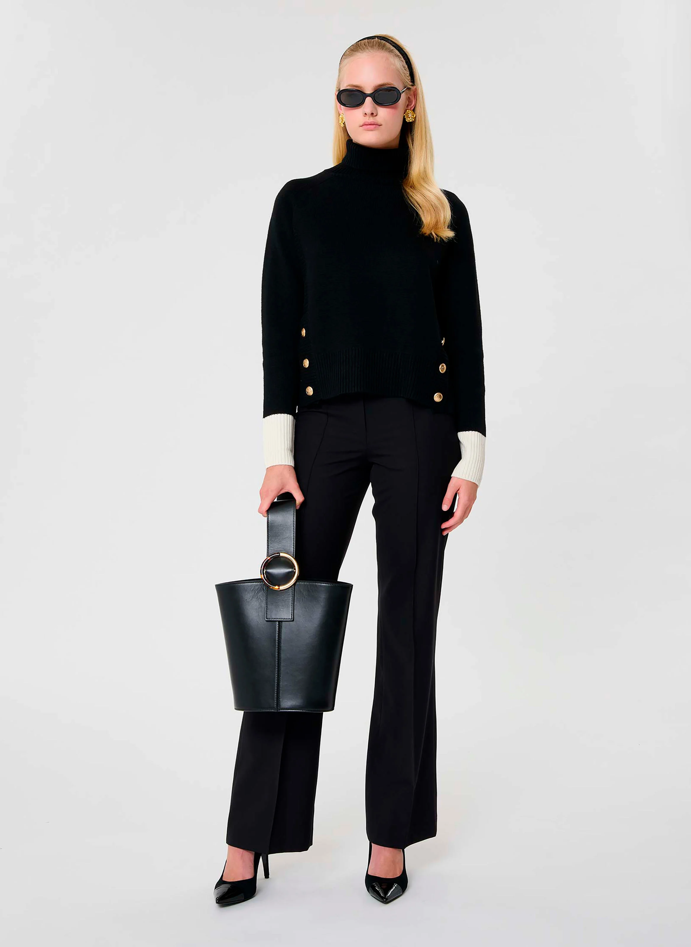 PRAGUE - Pull oversize col montant | Noir
