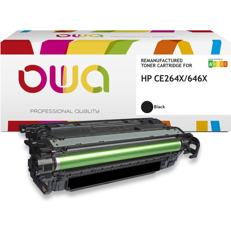 Toner remanufacturé OWA - haute capacité - Noir - pour HP CE264X