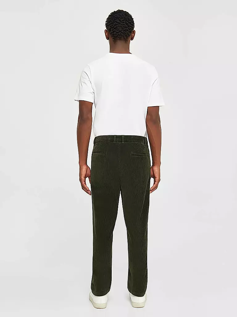 KNOWLEDGE COTTON APPAREL Cordhose Straight Fit CHUCK grün