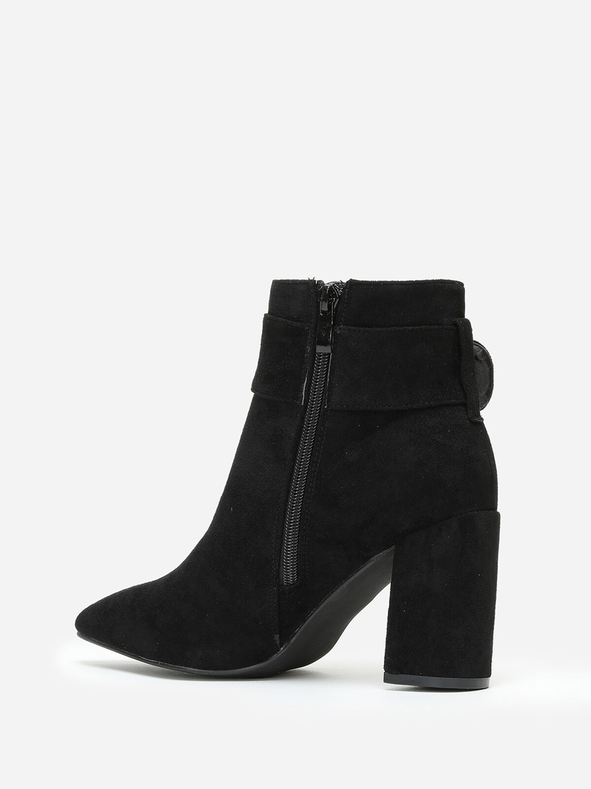 Bottines avec boucle ornée de strass- Noir