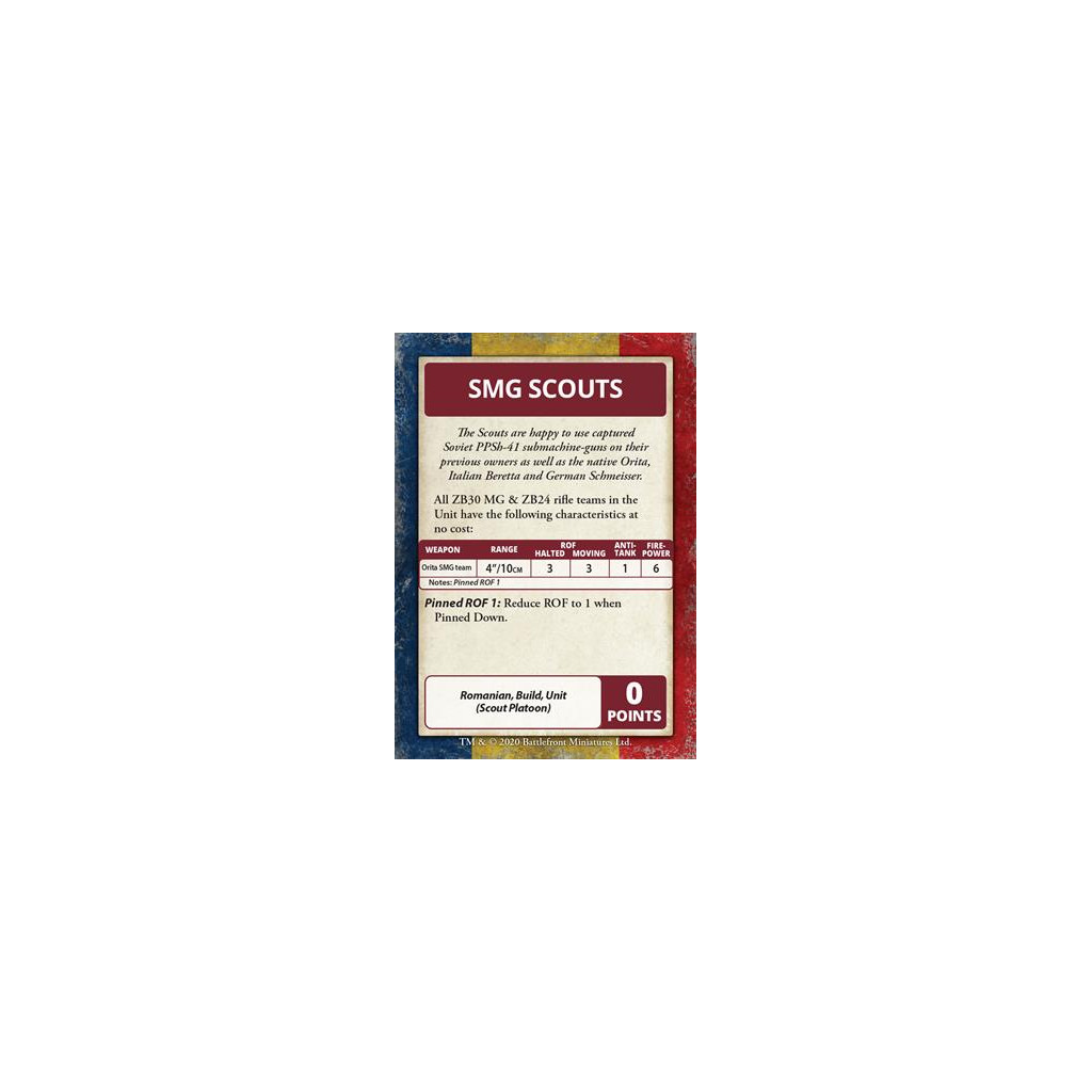 Flames of War - Bagration: Romanian Command Cards