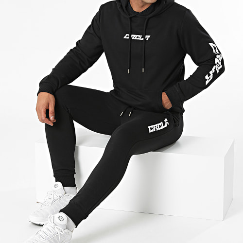 Ensemble De Survetement New Typo Noir Blanc