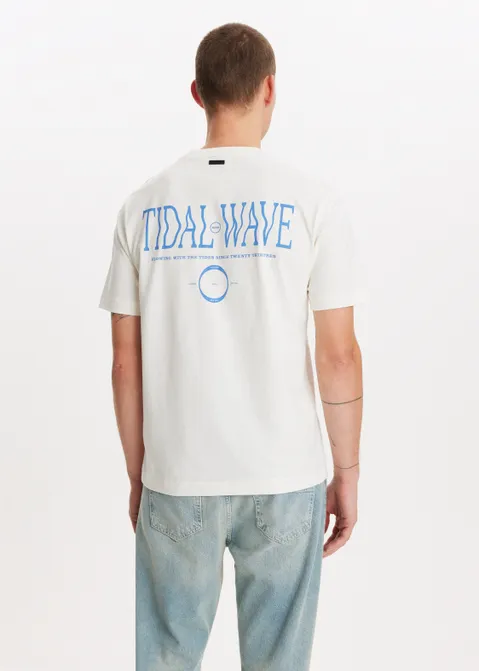 T-shirt met print tidal wave off-white (WIT.O)