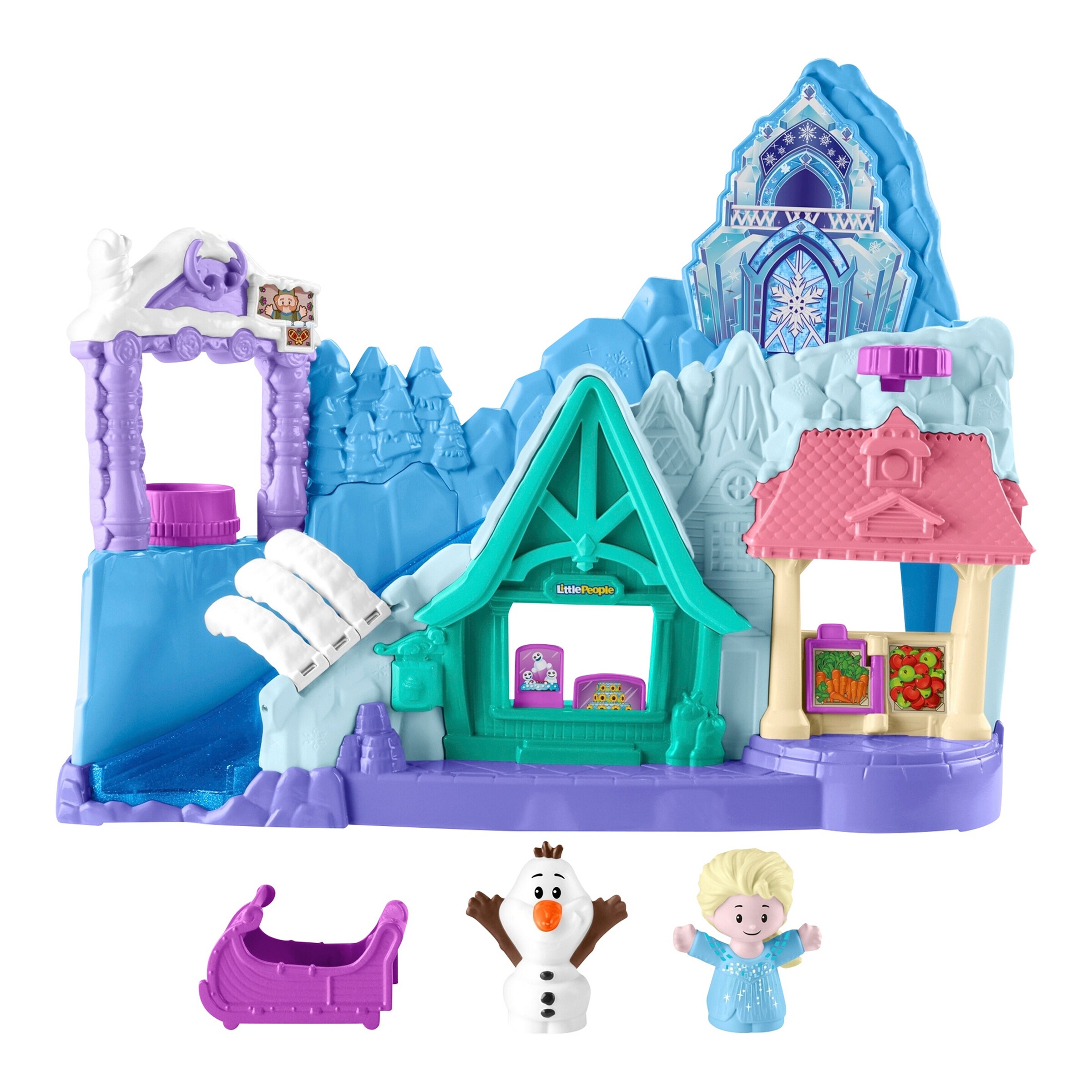 Fisher-Price Spielset Disney Die Eiskönigin Arendelle Schlittenabenteuer Little People