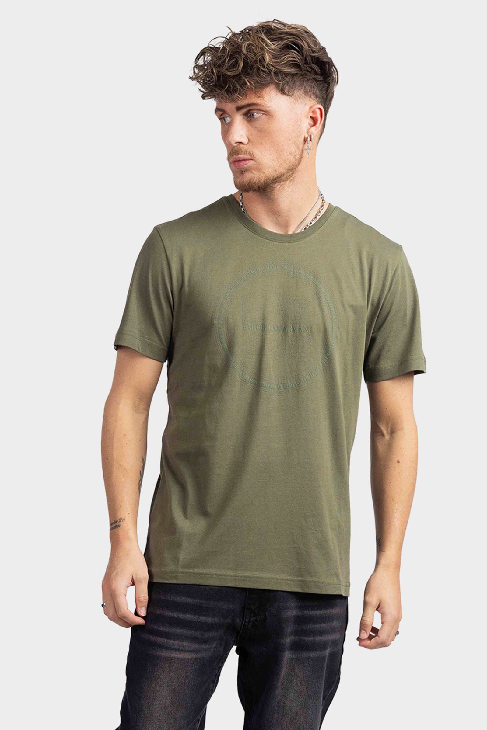 EA7 Emporio Armani Milano T-Shirt Heren Donkergroen