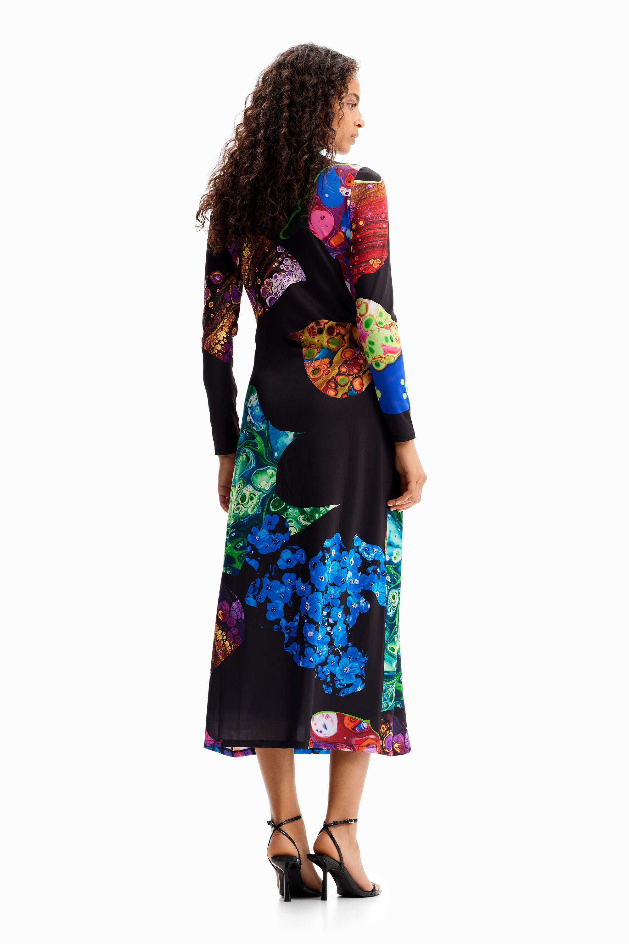 Robe midi ajustée minéral
