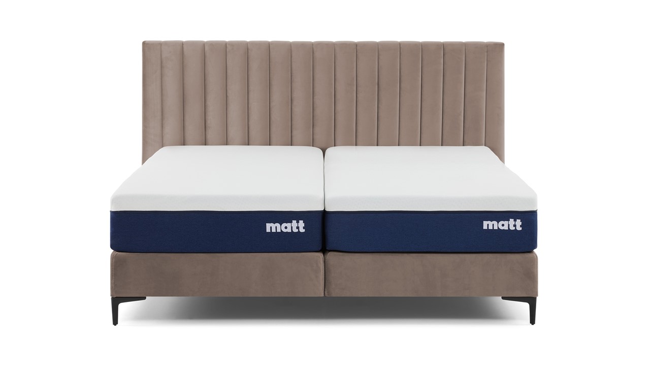 Matt Sleeps Boxspring Velvet stroken met matras Matt beige