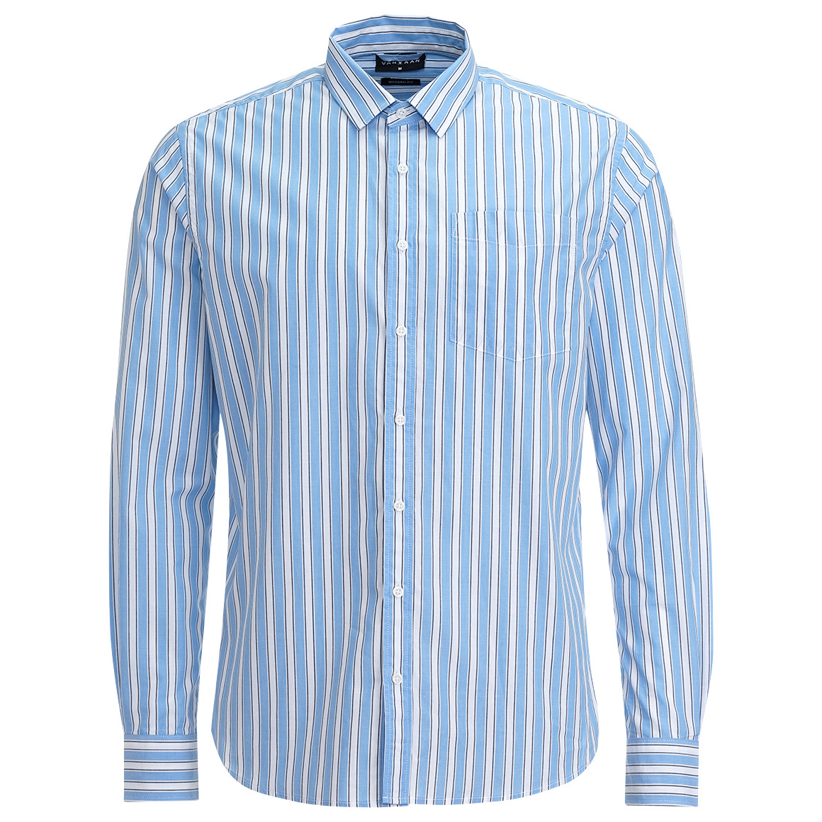VanVaan Herren Hemd mit Streifen weiss / hellblau